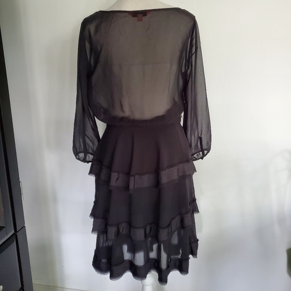 Ivanka Trump Sheer Tiered Black Dress - Picture 11 of 16